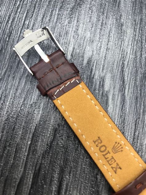 mens leather strap rolex|authentic rolex leather strap.